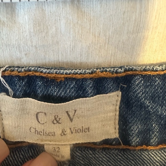 Chelsea & Violet Blue Distressed Jean Shorts - Picture 3 of 3